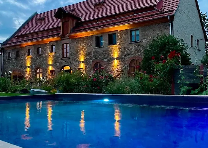 Historischer Kornspeicher Mit Pool Am Selketal, Natururlaub Im Harz Ermsleben photo